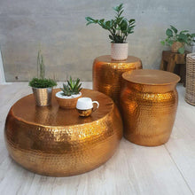 Load image into Gallery viewer, Round table “Akora” Hand Crafted Metal Coffee Table 75cm.