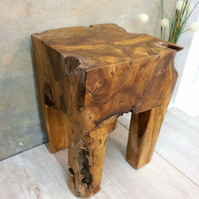 Load image into Gallery viewer, Stool/Plant Stand/Side Table 30cm Solid Teak Wood