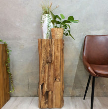 Load image into Gallery viewer, Teak Wood Inlayed Tall Plant Stand 80cm