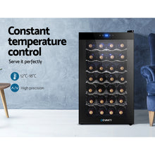 Load image into Gallery viewer, Devanti Wine Cooler 28 Bottles Glass Door Beverage Cooler Thermoelectric Fridge Black