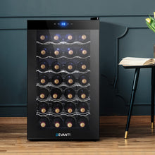 Load image into Gallery viewer, Devanti Wine Cooler 28 Bottles Glass Door Beverage Cooler Thermoelectric Fridge Black