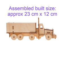 Load image into Gallery viewer, Model kit Transport Truck 3D Ply Wood - craft built it DIY craft kit.