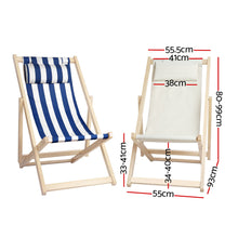 Load image into Gallery viewer, Gardeon Outdoor Chairs Sun Lounge Deck Beach Chair Folding Wooden Patio Furniture Beige