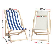 Load image into Gallery viewer, Gardeon Outdoor Furniture Sun Lounge Beach Chairs Deck Chair Folding Wooden Patio