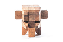 Load image into Gallery viewer, Elephant 3D wooden brain teaser puzzle-take apart and try put all pieces back again