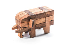 Load image into Gallery viewer, Elephant 3D wooden brain teaser puzzle-take apart and try put all pieces back again