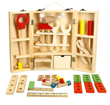 Load image into Gallery viewer, Children's Wooden Tool Set Box+ Carpenter set pretend play educational building toy