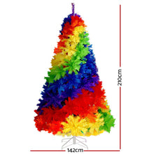 Load image into Gallery viewer, Christmas Tree 2.1M 7ft Xmas Colourful Rainbow Multi-colour-LAST ONE available in Stock- in Australia!