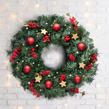 Load image into Gallery viewer, Jingle Jollys Christmas Wreath 60cm Xmas Tree Decoration Green