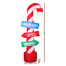 Load image into Gallery viewer, Christmas Inflatable Candy Pole 2.4M Lights Outdoor Decorations