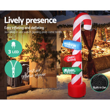 Load image into Gallery viewer, Christmas Inflatable Candy Pole 2.4M Lights Outdoor Decorations