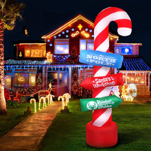 Load image into Gallery viewer, Christmas Inflatable Candy Pole 2.4M Lights Outdoor Decorations