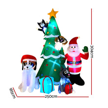Load image into Gallery viewer, Christmas Inflatable Santa Tree 3M Lights Outdoor Decorations LED