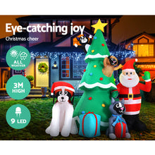 Load image into Gallery viewer, Christmas Inflatable Santa Tree 3M Lights Outdoor Decorations LED