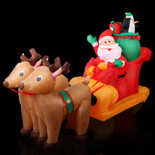 Load image into Gallery viewer, Christmas Inflatable Santa Sleigh 2.2M Outdoor Decorations LED