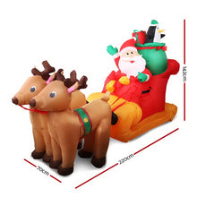 Load image into Gallery viewer, Christmas Inflatable Santa Sleigh 2.2M Outdoor Decorations LED