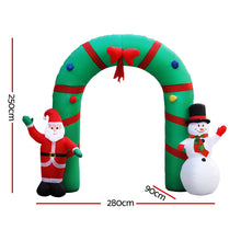 Load image into Gallery viewer, Christmas Inflatable Giant Arch Way 2.8M Santa Snowman Light Decor