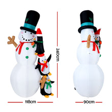 Load image into Gallery viewer, Christmas Inflatable Snowman 2.4M Xmas Lights Outdoor Decorations