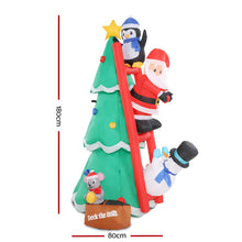 Load image into Gallery viewer, Jingle Jollys Inflatable Christmas Tree Santa 1.8M Decorations Outdoor LED Light