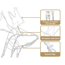 Load image into Gallery viewer, Christmas Motif Lights LED Rope Reindeer Waterproof Solar Powered