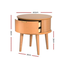 Load image into Gallery viewer, Enzo Curved Bedside Table Oak-2