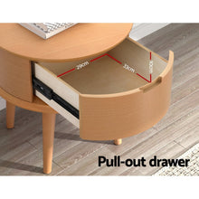 Load image into Gallery viewer, Enzo Curved Bedside Table Oak-4