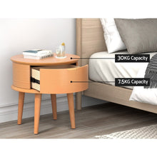 Load image into Gallery viewer, Enzo Curved Bedside Table Oak-5