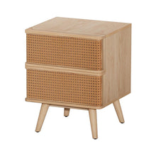 Load image into Gallery viewer, Rattan Style 2 Drawer Bedside Table-1