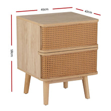 Load image into Gallery viewer, Rattan Style 2 Drawer Bedside Table-2