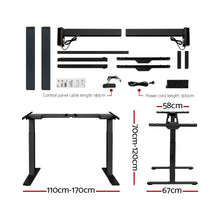 Load image into Gallery viewer, Artiss Standing Desk Electric Height Adjustable Sit Stand Desks Black Walnut-1