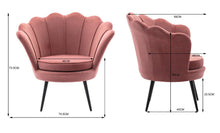 Load image into Gallery viewer, Velvet Shell Fabric Pink Armchair Lounge Chair Accent Armchairs Single Sofa