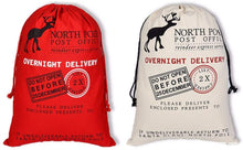 Load image into Gallery viewer, Christmas Santa Gift Sacks Stockings Large Canvas  50 cm x 70 cm Kids Gift Bag