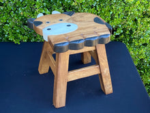 Load image into Gallery viewer, Kids Chair Wooden Stool Animal COW Theme Children’s Chair and Toddlers Stepping Stool.