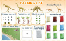 Load image into Gallery viewer, Dinosaur Modeling clay build kit-set of 5 Dinosaurs to build.