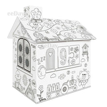 Load image into Gallery viewer, Cardboard Indoor Playhouse - build and decorate kit all in one