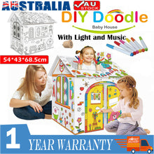 Load image into Gallery viewer, Cardboard Indoor Playhouse - build and decorate kit all in one