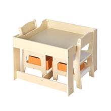 Load image into Gallery viewer, BoPeep Kids Table and Chairs Set Storage Box Toys Play Desk Wooden Study.