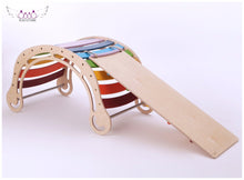 Load image into Gallery viewer, XXL JUMBO Rocker Montessori Rainbow Swing Rocker with climbing RAMP and Slide combo for kids, Rocker board, indoor play.