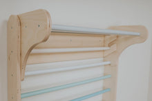 Load image into Gallery viewer, Children's indoor Climbing Triangle and Swedish Wall 4 in1, PASTEL Montessori Pikler Triangle, Climber, Climbing Triangle Set, plus balance board