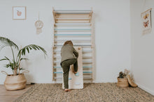Load image into Gallery viewer, Children's indoor Climbing Triangle and Swedish Wall 4 in1, PASTEL Montessori Pikler Triangle, Climber, Climbing Triangle Set, plus balance board