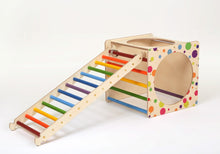 Load image into Gallery viewer, Triangle Climbing Cube With Ramp Montessori Toddler Indoor Outdoor Ladder Gym, Rock Wall Ramp slide, Climbing Arch.