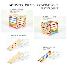 Load image into Gallery viewer, Triangle Climbing Cube With Ramp Montessori Toddler Indoor Outdoor Ladder Gym, Rock Wall Ramp slide, Climbing Arch.