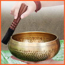 Load image into Gallery viewer, Singing bowl Nepalese Tibetan genuine 592g bowl 12 cm size includes genuine wand
