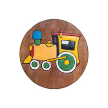 Load image into Gallery viewer, Children's Wooden Stool Locomotive Train Themed Chair Toddlers Step sitting Stool.
