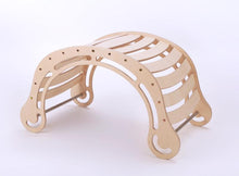 Load image into Gallery viewer, XXL JUMBO Natural Rocker Montessori Swing Rocker with climbing RAMP + Slide combo for kids, Rocker board, indoor play.