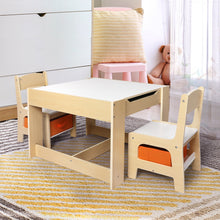 Load image into Gallery viewer, BoPeep Kids Table and Chairs Set Storage Box Toys Play Desk Wooden Study.