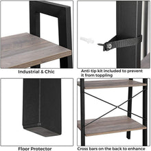 Load image into Gallery viewer, VASAGLE 4-Tier Ladder Shelf Greige and Black