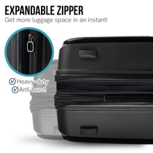 Load image into Gallery viewer, Olympus 3PC Astra Luggage Set Hard Shell Suitcase - Obsidian Black