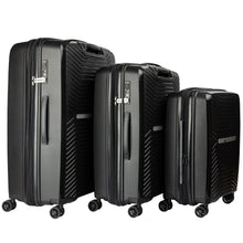Load image into Gallery viewer, Olympus 3PC Astra Luggage Set Hard Shell Suitcase - Obsidian Black