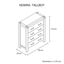 Load image into Gallery viewer, Nowra 4 Drawer Tallboy-5